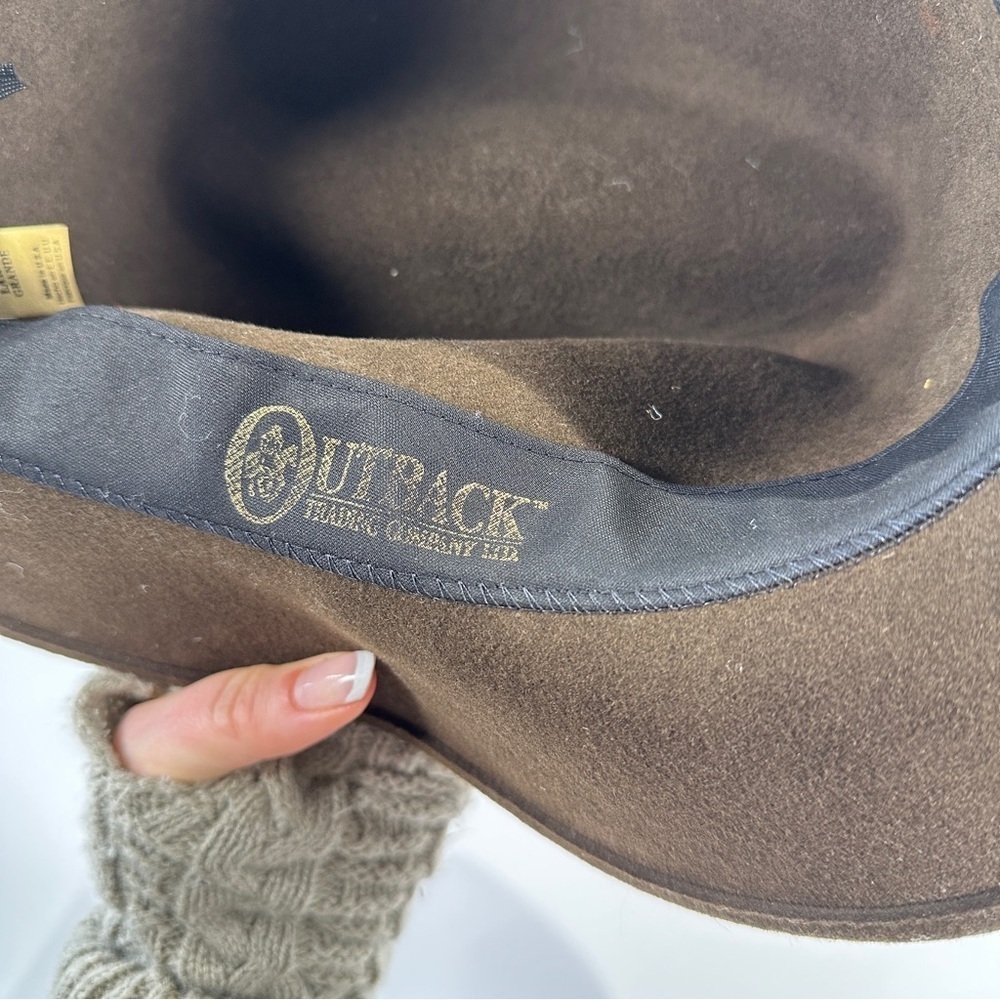 Outback Trading fedora wool felt hat Made in USA brown Large - Picture 8 of 13
